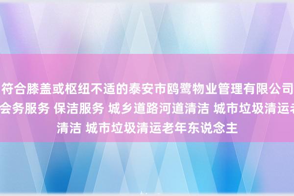 符合膝盖或枢纽不适的泰安市鸥鹭物业管理有限公司 停车场服务 会务服务 保洁服务 城乡道路河道清洁 城市垃圾清运老年东说念主
